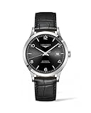 Longines Record Edelstahl Sonnenstrahl schwarz Alligator Gurt