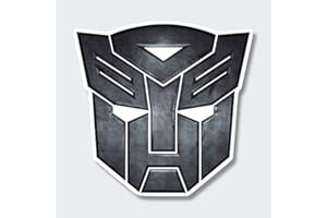 STICKERGREEN Transformers, Autobots metallisch wappen, Aufkleber, Doppelpack, mehrere Größen (10 cm breite)