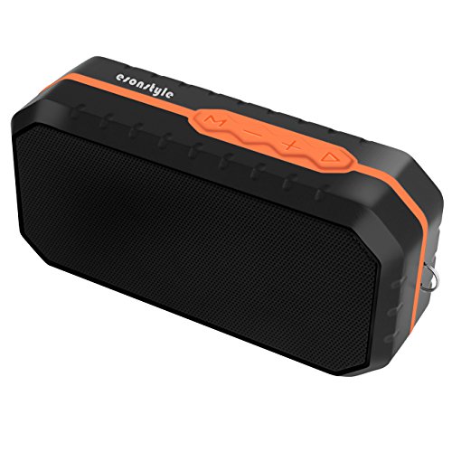 Altavoz Port&aacute;til Bluetooth, Esonstyle Wireless Speaker Impermeable Mini HIFI con el Puerto de Entrada de Audio de 3,5 mm, Construir-en el Micr&oacute;fono, Micro SD y USB para iPhone, iPad, Samsung y M&aacute;s (Negro + Naranja)