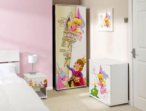 Princess Design Childrens/Kids White Bedroom Furniture Sets