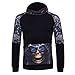 Produktbild Hoodie Pullover Herren Btruely Winter Mode Männer Kapuzenpullover Langarm Mit Kapuze Mantel Männer Hooded Sweatshirt Retro Outwear (S, Schwarz)