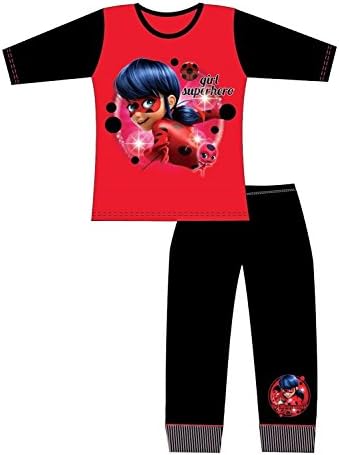 Miraculous Ladybugs Kids Childrens Girls Pyjamas, Red, 5/6