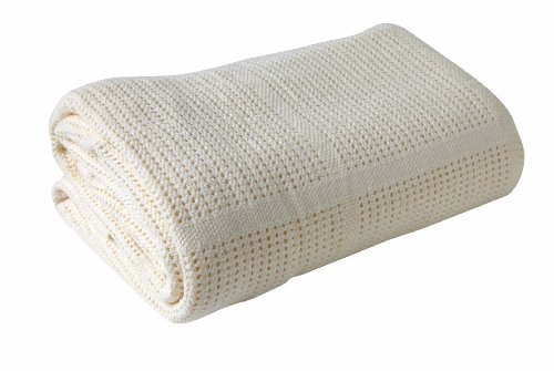 Clair de Lune Cot Bed/ Cot Extra Soft Cotton Cellular Blanket (Cream)