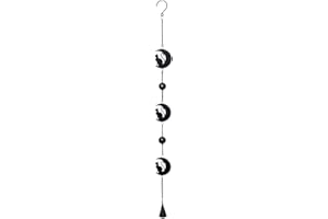 Alchemy Gothic Décoration Suspendue Gothique avec Chat Noir et Lune - Noir