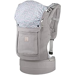 GAGAKU Ergonomique Avant et Arrière Respirant Porte-bébé avec Poches 3 Positions de Transport -Gris