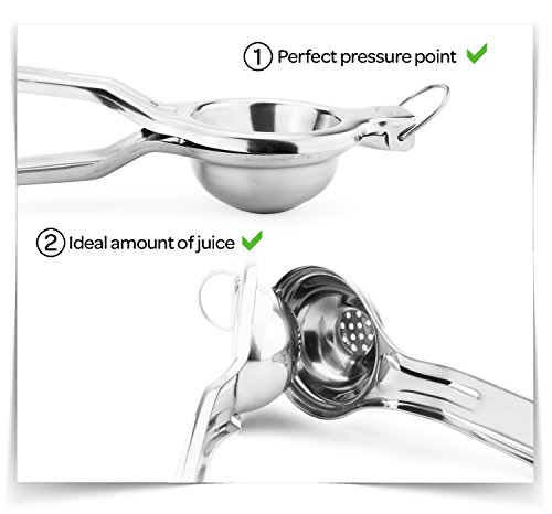 Sandford SQUEEZE Zitronenpresse Zitruspresse | Premium Edelstahl XXL | Manuelle Saftpresse | rostfrei & spülmaschinenfest | Stabile Profi-Presse für Limetten, Zitronen und kleine Saftorangen bis 7cm - 4