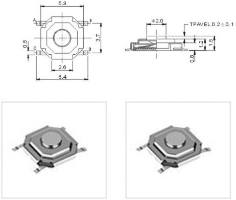 Pack of 10 SMD Sub Miniature Button New Super Flat Compact Size, Ideal for Remote Controls and Autoffb