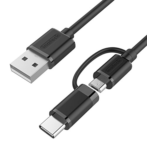 2in1 Inateck Micro USB Kabel & USB C Kabel, Datenkabel mit Micro USB und Typ-C zu USB 2.0 Typ A für Geräte mit Micro USB und Typ C Anschluss, inklusive Nexus 6P, Nexus 5x und Samsung, 15cm