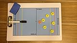 Tablero táctico. Portapapapeles táctico Waterpolo de Doble Cara con imanes, bolígrafo y Goma de borrar (24 x 34 cm)