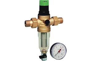 4WORK&HOME FK06 1" Druckminderer + Manometer Rückspülfilter Resideo Braukmann
