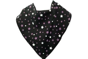 BIBBLEPLUS DIGNITY BIBS Protector de babero bandana para adultos, 4 tamaños disponibles (Stargazer), Negro, blanco, morado, Talla 2