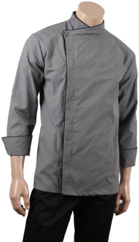London chefs jacket (L - 47in/120cm chest, Grey)