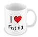 Produktbild I love Fisting Tasse Herz Geschenk Idee Weihnachten Funny Kaffee