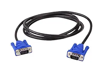 WILDCROC VGA to VGA Connector Cable | Black, 3 metre Long, Flexible Wire for 15 pin VGA Port | for Connecting Laptop, CPU to Monitor, LCD, LED, TV & DVR