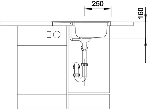 Blanco Tipo 45 S Mini Küchenspüle, Edelstahl Naturfinish, 516524 - 4