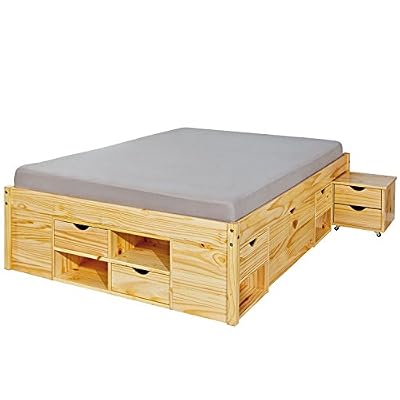Inter Link Lit double multi-fonctions Pin massif vernis naturel