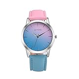 Watches Loveso Damen Frauen OKTIME Regenbogen Bunte Quarz Armbanduhr (B)