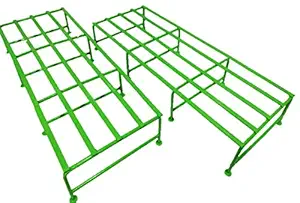 A5 Flower Pot Stand for Home/Office (Green, Metal) Pack of 2