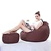 Produktbild MUYSM Kind Erwachsene Wasserdichte Sitzsack Soft Sitzsäcke & Kuschel Stuhl Bean Bag Gaming Beanbag Gartensitzliege Innen- Und Außenanwendungen ( farbe : Braun , stil : Chair+Ottoman )