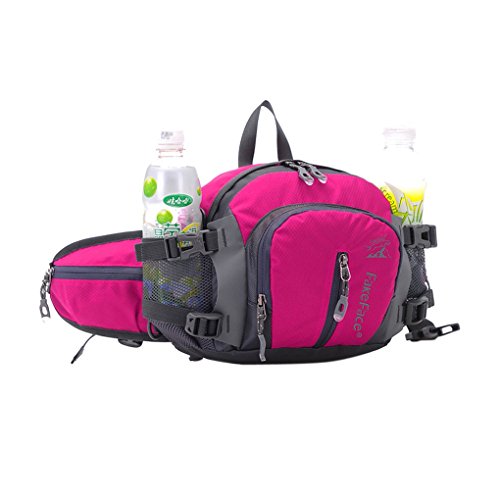 FakeFace® Nylon Wasserdichte Multifunktion-Hüfttasche Gürteltasche Rücksack Schulter Umhängetasche Brustbeutel Bauchtasche mit Flaschenhalter für Gym Camping Wandern Radfahren Reisen Bergsteigen - 3