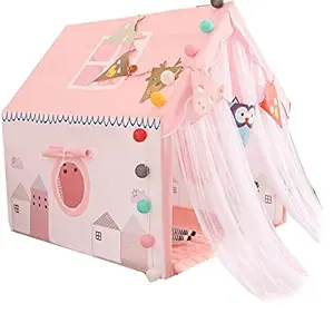 A Store Homes Big Size Extremely Light Weight Water Proof Kids Play House Tent for Girls and Boys (Pink)