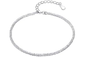 ROFHAUS Armband 925 Sterling Silber Funkelndes Glitzerarmband Temperament Frauen Vielseitige Sternenkette Freundin Geschenk