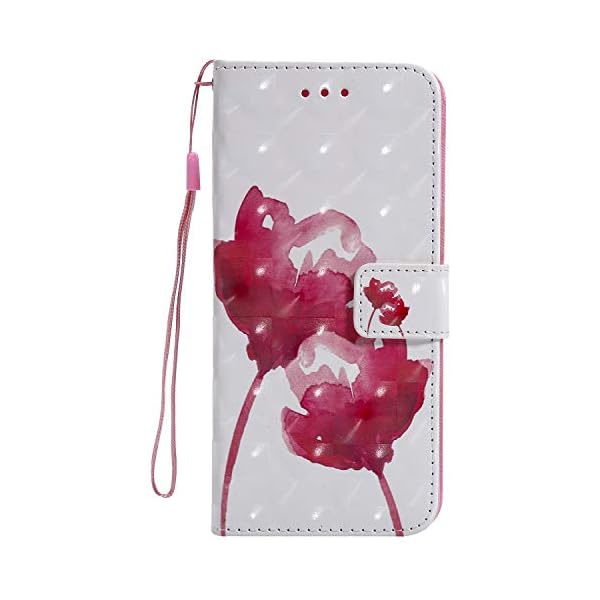 Tosim Galaxy J6+ (J6Plus) Hülle Klappbar Leder, Brieftasche Handyhülle Klapphülle mit Kartenhalter Stossfest Lederhülle für Samsung Galaxy J6 Plus/J610FN -