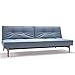 Produktbild Innovation Schlafsofa mit Dunklen Holzbeinen Splitback Styletto Dark Wood Textil Hellblau