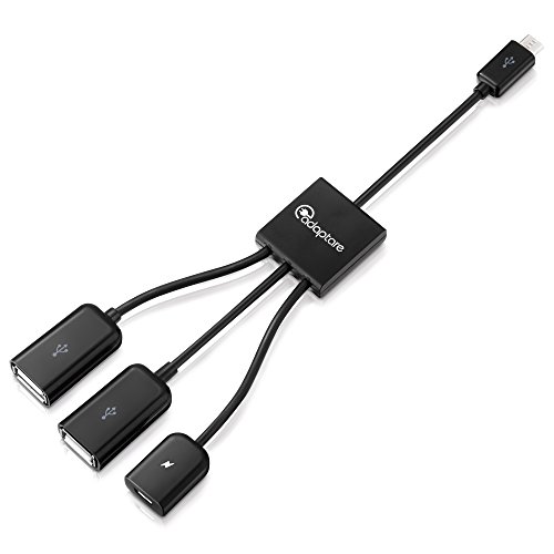 adaptare 40237 USB-OTG Adapter-Kabel zweifacher Hub Micro-USB-Stecker USB-Buchse Typ A + Strom-Anschluss für 2 Geräte - 2