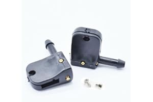 Oniissy 2 Stück Autowaschdüsen-Sprühdüsen, Frontscheiben-Waschdüsen für 12 mm Wischerarm, Transporter, Kofferraum, für mehr Fahrzeuge, ABS-Kunststoff, schwarz, 12 mm / 8 mm