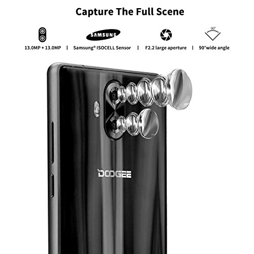 Smartphone in Offerta, DOOGEE MIX Lite 4G Telefonia Mobile Android 7.0 - Dual SIM Cellulari con 5.2''HD Bezel-less Schermo, Doppia Fotocamera 13MP + 8.0MP, Batteria 3080mAh, 2GB RAM + 16 GB ROM - Nero