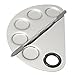 Hrph Stainless Steel Cosmetic Semicircle Five-hole Makeup Palette Nail Art Palette Mixing Spatula Cosmetic Makeup Tool Kits