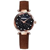 Mode-Uhren, Klassische beiläufige Quarz-Uhr-Leder-Uhren für Frauen Javpoo