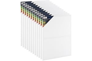 Toiles de Peinture Van Nassau Fine Art | Lot de 12 toiles à peindre | 50 x 70 cm | Châssis petit/grand | Carton de peinture | Peinture acrylique, à l'huile et à l'aquarelle - 100% coton sans acide