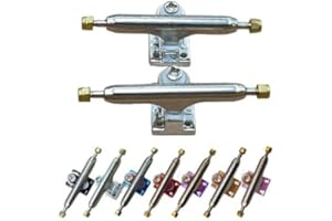 LEEFAI Pro Fingerboard Trucks G3 32 mm Wide -with Single Axles-Inverted Kingpin and pivot cups hardware basesplate (Silver, 32MM)