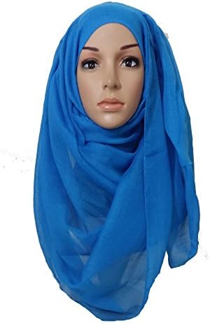 Plain Maxi Hijab Large Oversized Maxi Scarf Soft Viscose Shawl Sarong (Ocean)