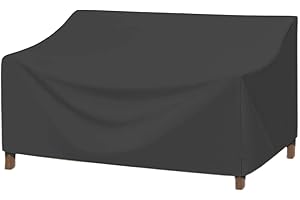 EKQSGLC Funda Sofa Exterior Impermeable, 600D Funda Sofa Jardin Exterior, Cubre Sofa Jardin Exterior protección contra el Viento UV-Negro (138 * 84 * 60/89cm)