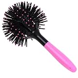 HENGSONG Women Professional Black 360° 3D Hair Brush Comb Drying Detangling Heat Resistant Hair Care