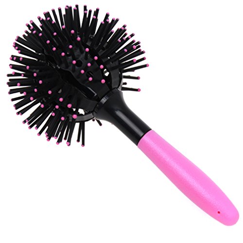 HENGSONG Women Professional Black 360° 3D Hair Brush Comb Drying Detangling Heat Resistant Hair Care