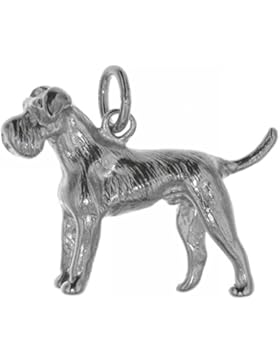 Derby Anhänger Schnauzer unkupiert - neues Modell Hunderasse Sterling-Silber 925 - 23750