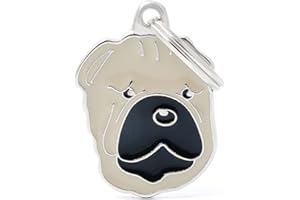 My Family Medaglietta per Cane Made in Italy, Shar Pei, Targhetta Cane, Smaltata a Mano in Metallo, Collezione Friends, 24x32 mm