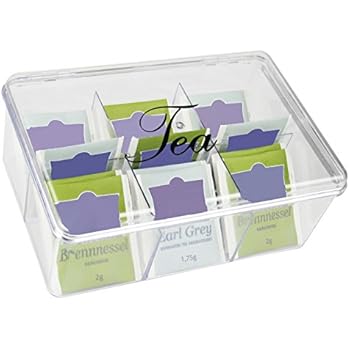 com-four® 2X Aufbewahrungsbox für Tee und Teebeutel, Teebox aus