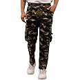COOL MEAN Lycra Camouflage Dry Fit Regular Print Track Pants, Joggers, Sports Gym Pants for Men ans Girls (Pack of 1) (XL, Army Print)