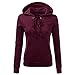 Produktbild Hanomes Damen pullover, Frauen Streifen Sweatshirt Langarm Bluse mit Kapuze Tasche Pullover Tops Shirt