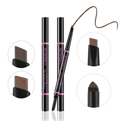 Augenbrauenstift 3D Eyebrow Liner Eyebrow Pen Soft Kaffee / Eye Brow Pencil Automatisch Wasserdicht Gedrehte Make Up Stift Augenbrauen-Stift(zwei Kopf),Augenbrauenstift + Augenbraue Pulver,Doppelzweck Dauerhaften Natürlichen Eyeliner Augenbraue Pulver Wasserfeste Make-up stift,Wasserdicht, Anti-Schweiß, natürlich dauerhaft,Nicht blühend,2PC(Dunkel Kaffee + Licht Kaffee) - 2