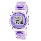 Gummi Digital LED Armbanduhr Watch für Mädchen Kid Kinder Chenang Kinder Digital Uhren für Jungen Mädchen 50M Wasserdicht mit Farben LED-Leuchten für Sport im Freien (Lila)
