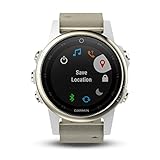 Garmin Fenix 5S Saphhire 42mm goldfarben mit grauem Armband