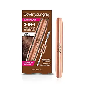 Cover Your Gray Waterproof 2-In-1 Hair Color Touch Up Rose Gold - Dark Brown (Pack of 3)