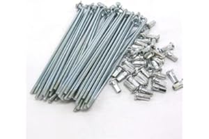 QHQKR 10G Electric Bike Spokes 3.0 mm Diameter Silver Steel Motorcycle Wheel Tire Spokes with Nipples and Wrench 55-305mm J Bend Bicycle Spoke for E-Bike Motorcycle (190mm 40pcs with Spoke Wrench)