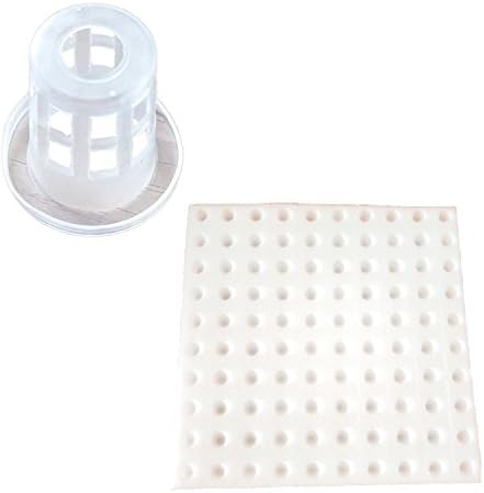 JpGdn 1.4" Hydroponics Mesh Net Cups with Sponges Garden Pots White Basket Aquaponics Plant Growth System Supplies Pack of 100